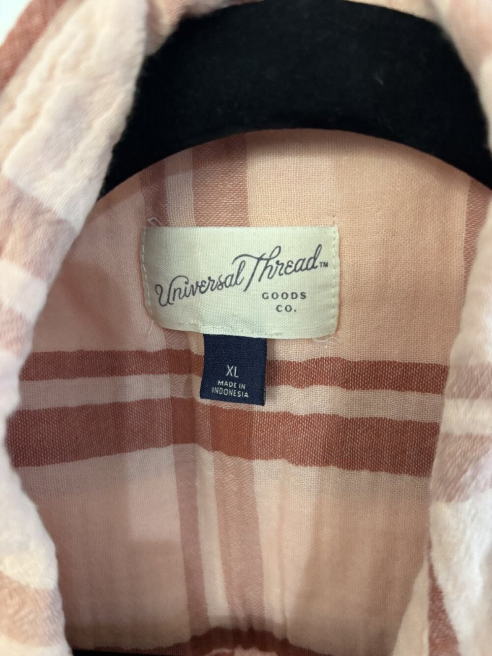 Universal Thread Pink Plaid Gauze Button Down Shirt | Size XL - Picture 3 of 4
